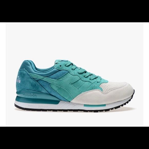 Diadora Mens’s Running Trainers Sneakers Blue & Gray Leather Suede size 9